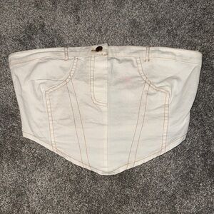 Jean Cream Women's Tube Top